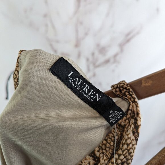 Lauren Ralph Lauren Dress Women 16 XL Brown Snake Skin Python Print Tank - Picture 4 of 15